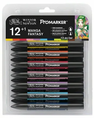 Winsor & Newton Promarker Manga Fantasy (12 Colours + Free Blender) • £23.65