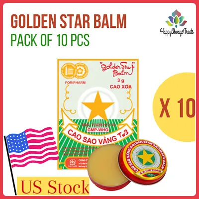 10 Tins Of Golden Star Balms Vietnam Cao Sao Vang 3g Each Authentic From Vietnam • $13.52