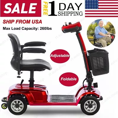 4 Wheels Mobility Scooter Power Wheel Chair Electric Device Compact W/ LED Light • $655.59