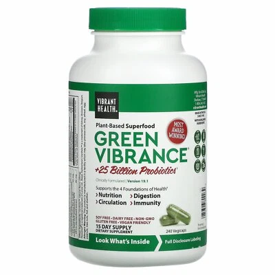 $42.40 • Buy Vibrant Health Green Vibrance Version 17 0 240 VegiCaps Gluten-Free