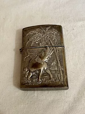 Vintage Siam Elephant Pocket Lighter  Sterling Silver Works • $55