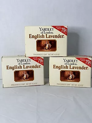 Yardley Of London Soap Bar English Lavender 4.25 Oz New Lot Of  3 Vintage • $19.99