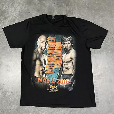 Pacquio Vs Mayweather T Shirt Mens Large Black Boxing Short Sleeve Preowned • $9.99