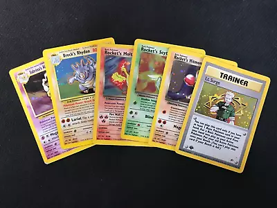 (6) 2000 Pokemon Gym Challenge & Heros Card Lot (w/1st Edition LT. Surge) MP-HP • $10.50