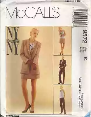 Mccalls 9572 Misses Size 10  Ny-ny  Jacket Skirt Top Pants Sewing Pattern Vtg • $3.99