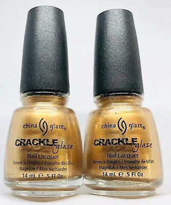 China Glaze CRACKLE Shatter Nail Polish Tarnished Gold 1042 Metallic Gold Lacque • $5.95