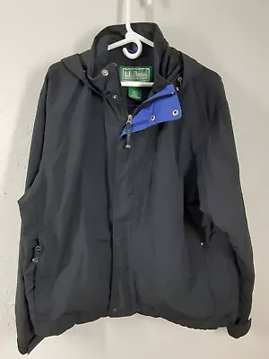 LL Bean 3 In 1 Jacket Shell ONLY Mens L Coat Nylon Black OBCY9 Winter Layering • $28.81