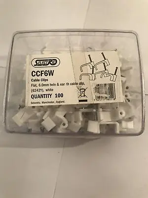 £2.75 • Buy Selectric  Flat 6mm Twin & Earth Cable Clip White  X 100  CCF6W