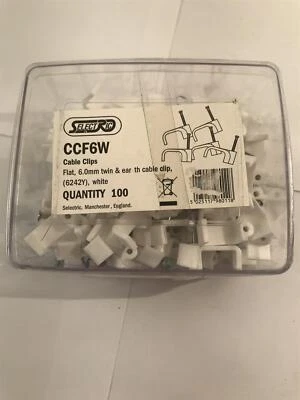 £2.75 • Buy Selectric  Flat 6mm Twin & Earth Cable Clip White  X 100  CCF6W