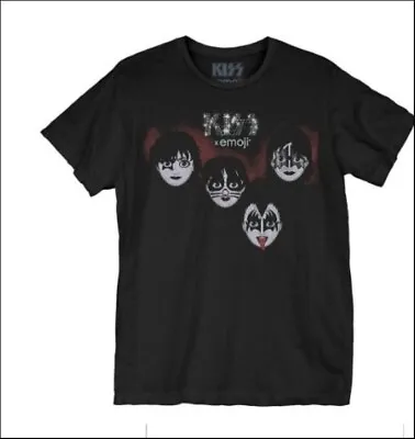 KISS Emoji Chibi Bandmates Girls T-Shirt NWT SZ Med Paul Stanley Ace Frehley • £14.22