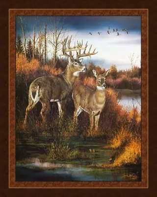 Monster Buck - Elk Deer - Fabric Quilt Panel - 100% Cotton - 36  X 45  • $20
