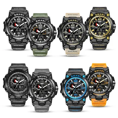 SMAEL Men Military Sport Quartz Analog Digital Shock And Waterproof Wrist Watch • $16.69
