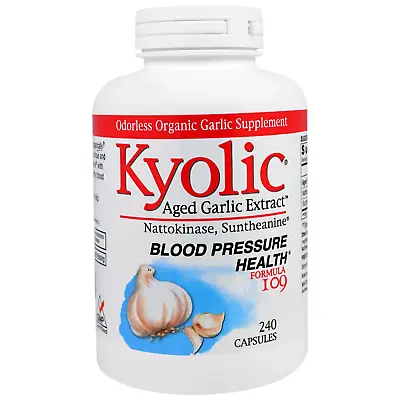 Kyolic Aged Garlic Extract Blood Pressure Health Formula 109 240 Capsules • $126.95