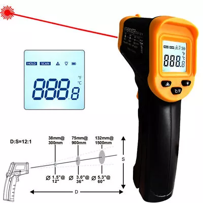 Hand Digital Thermometer Non Contact Laser Point Infrared Temperature Ir Cooking • $20.99