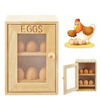 Wooden Egg Cabinet Cupboard Stand 12 Eggs Holder Station Rack Storage Organiser • £12.90