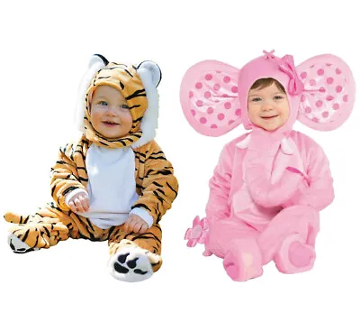 Baby Jumpsuit Costume Cute Tiger Elephant Toddler Infant Outfit Fancy Dress • £14.99