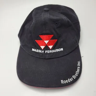 Massey Ferguson Farm Hat Cap Black Used Strapback B44 • $9.99