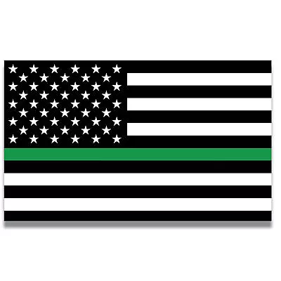 Thin Green Line American Flag Magnet Decal 5x8 Inches Automotive Magnet • $9.99