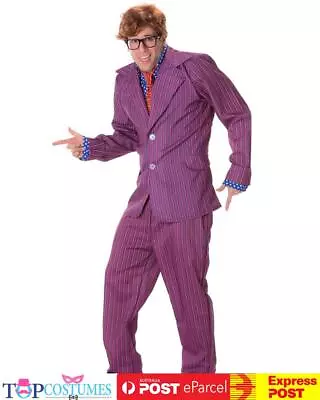 Secret Agent Austin Power Dr Evil Shag Mens 1960s Fancy Dress Suit Costume • $59.81