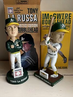 Oakland Athletics A's Bobblehead Mark McGwire 1987 ROY & Tony LaRussa HOF NIB • $75