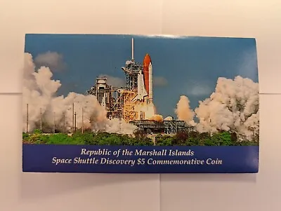 1988 Marshall Islands Space Shuttle Discovery $5 Commemorative Coin & Card • $5.99