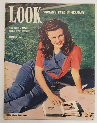 LOOK Magazine April 9 1940 WWII Ginger Rogers~ Woman's Fate In Germany ~Hitler • $29.99