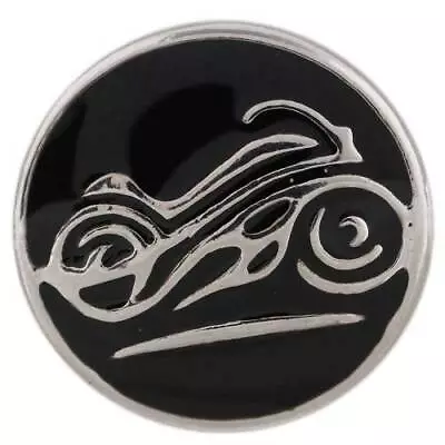 Snap In Button Charm Fits Ginger Snaps Style Jewelry Black Motorcycle #14 Biker • $2