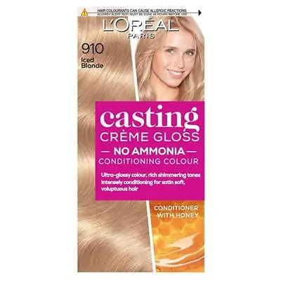 L'Oreal Casting Creme Gloss Semi-Permanent Hair Colour 910 Iced Blonde • £12.90