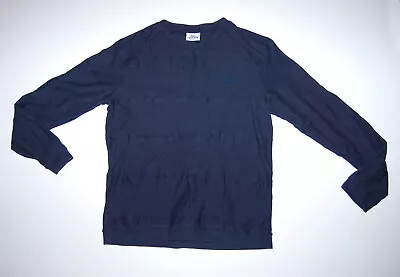 Lacoste - Mens Smart Medium Navy Blue Cotton Small Logo Patch Sweatshirt R268 • £10