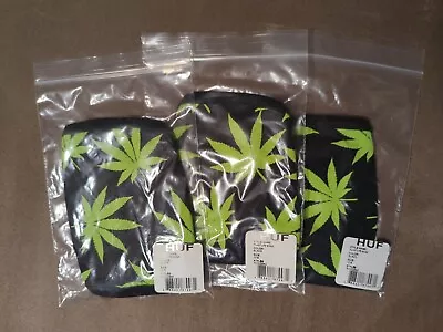 Lot Of 3 Brand New HUF Plantlife Face Mask Black With Green Cannabis Leaf Print • $2.99