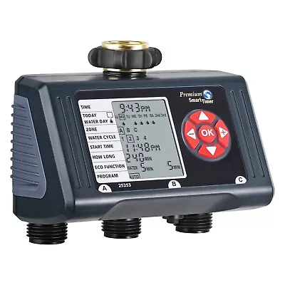 DEWENWILS Sprinkler Timer 3 Zone 4 Programmable Water Hose Timer For Garden • $54.39