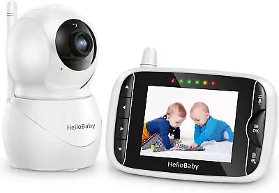 HelloBaby Baby Monitor With Camera And Night Vision IPS Screen LCD Display ECO • £106.34