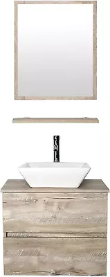 Eclife 24  Bathroom Vanity Sink Combo Wall Mounted Floating Cabinet Set W/Two Dr • $331.99