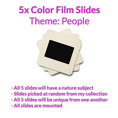 5x Color Film Slides -  Themed Around People  - Randomly Selected And Unique • £14.47