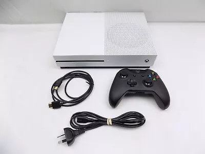 Xbox One S 1TB White Console + Controller + HDMI + Cables - Tested • $229