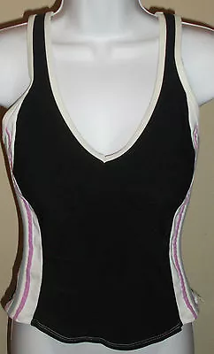 NWOT Genuine GABAR Black W Stripe Sides Swim Tankini Top Size 8 • $26