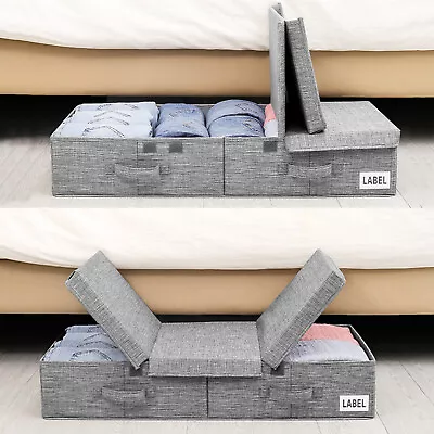 Large Underbed Storage Box 50L Headstock Storage Lid Bedding Drawer Container UK • £11.27