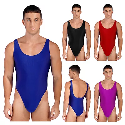 Thongs Sleepwear Leotard Sexy Undershirts Compression Jumpsuits Mens Bodysuit • £10.99