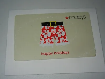 Macy's Happy Holidays Santa Shorts Christmas Collectible Gift Card ***no Value** • $2.99