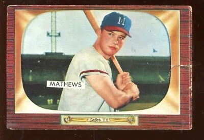 1955 Bowman Baseball Card #103 Ed Mathews • $4.95