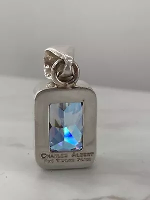 Charles Albert Mercury Mist Topaz Sterling Fine Silver Pendant Charm Iridescent • $67.99