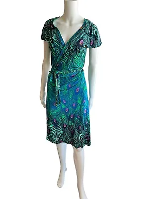 Matthew Williamson For HM Peacock Wrap Up Dress Size M • £120.53