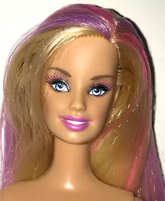 Nude Barbie Loves Glitter Blonde Pink Purple Color Change Hair Doll For OOAK • $14.99