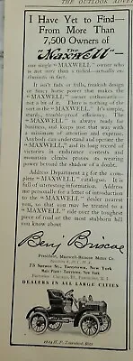 $14.99 • Buy 1907 Maxwell Tourabout Car Berry Briscoe President Vintage Original Ad