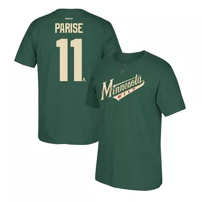 Zach Parise Reebok Minnesota Wild Player Premier N&N Green Jersey T-Shirt Men's • $17.99