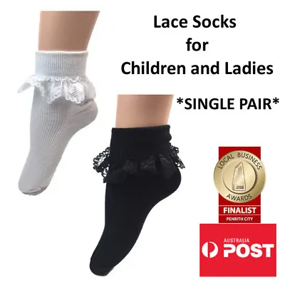 Frilly Lace Socks For Girls And Ladies School Socks Dance Socks SINGLE PAIR • $5