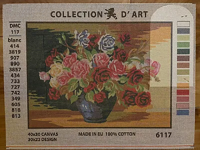$21.99 • Buy Needlepoint Canvas 30x40 Roses Canvas Only