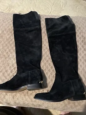 MICHAEL KORS BLACK Suede LEATHER KNEE HIGH BOOTS SIZE 5 1/2M • $39.99