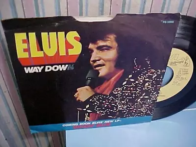 Elvis Presley - PROMO - NM VINYL & EX AUDIO & EX PIC SLEEVE - Way Down • $14.99