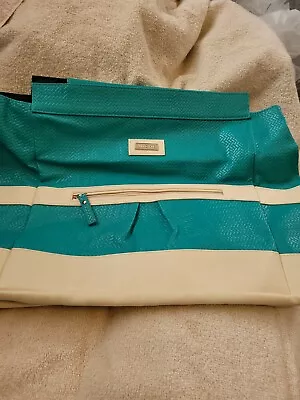 MICHE PRIMA  LARGE PURSE SKIN SHELL TURQUOISE CREAM LILA 12 X15  BLP01 • $21.50